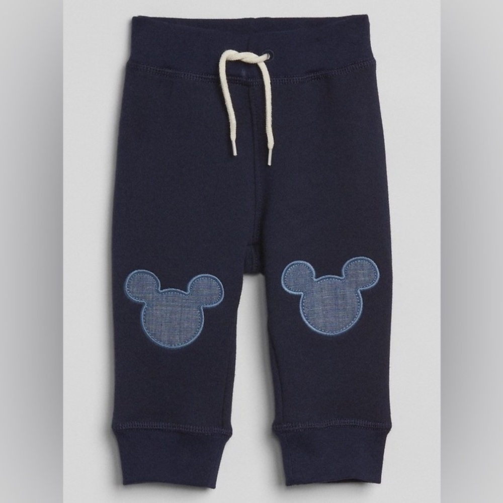 DISNEY X BABY GAP 100% cotton navy blue French Terry cloth sweatpants size 6-12